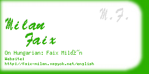milan faix business card